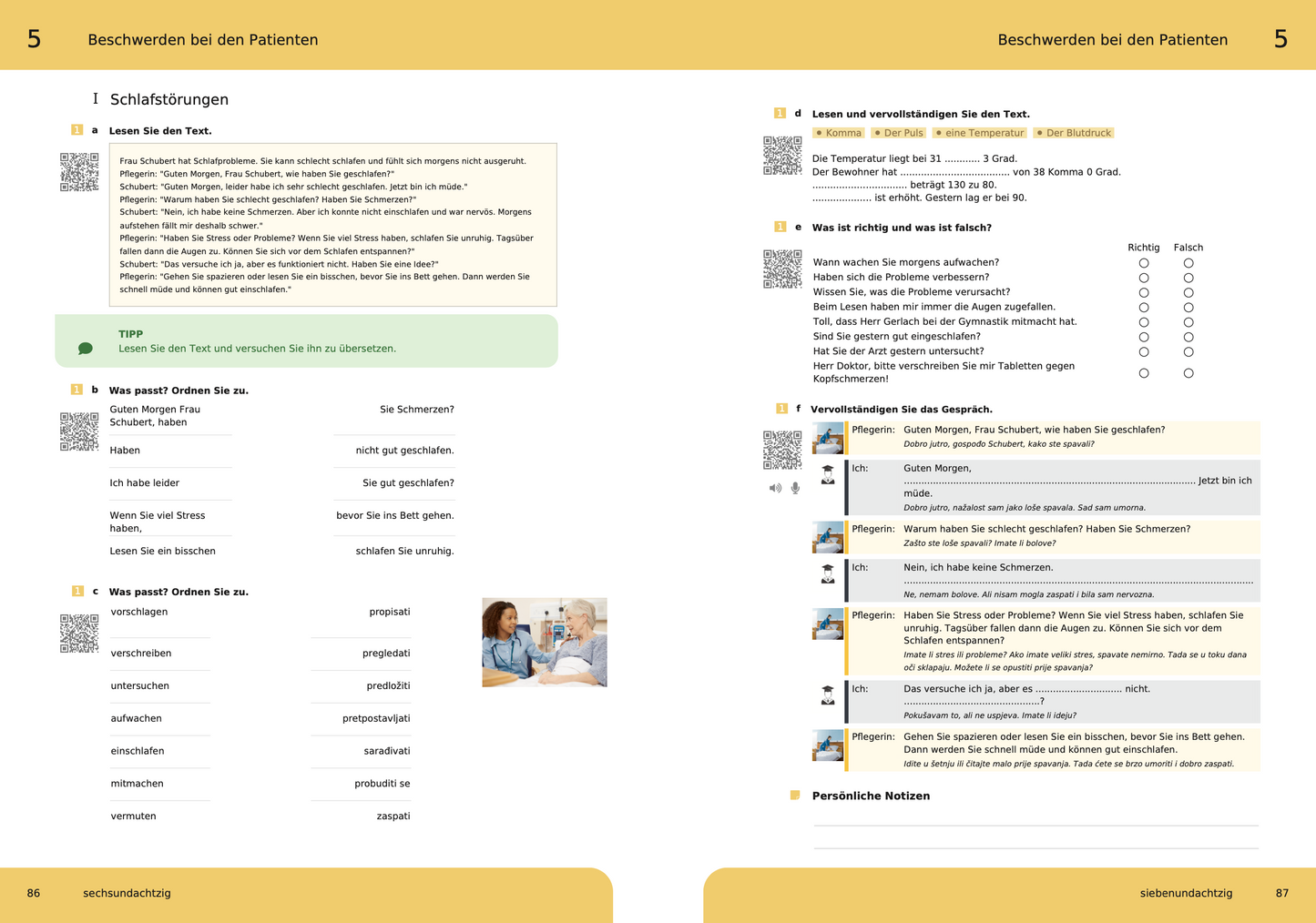 Deutsch für Medizin- und Pflegeberufe (Stufe B1 & B2)