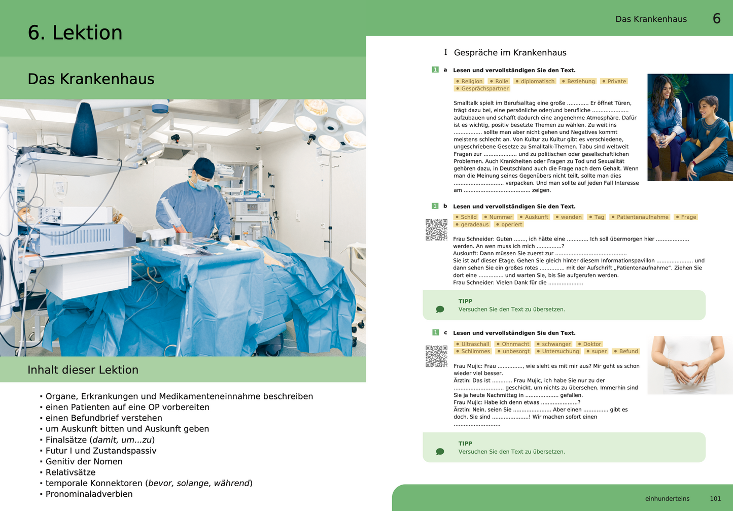 Deutsch für Medizin- und Pflegeberufe (Stufe B1 & B2)