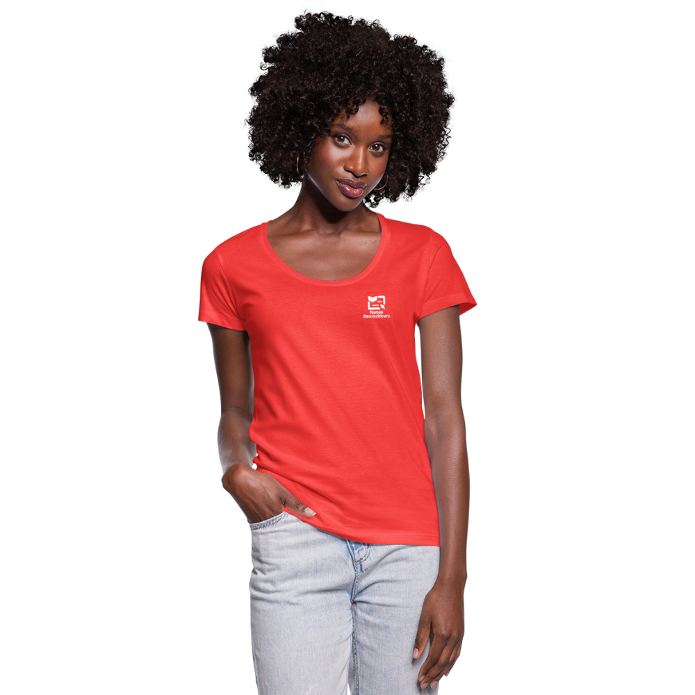 Frauen T-Shirt mit U-Ausschnitt - Koralle