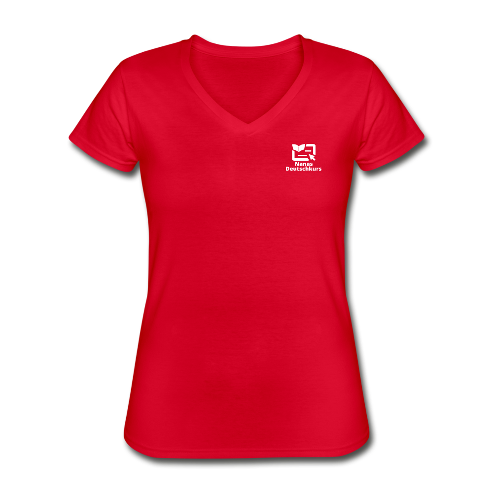 Klassisches Frauen-T-Shirt mit V-Ausschnitt - Rot