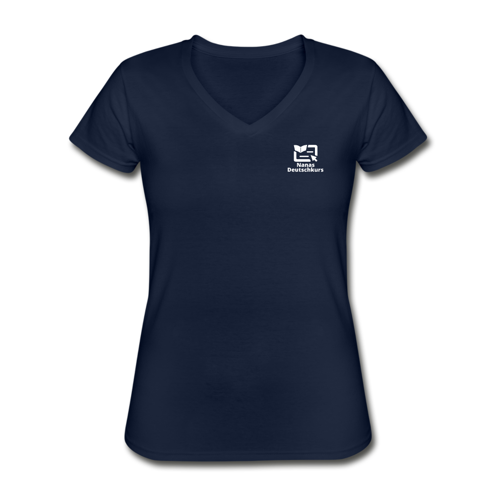 Klassisches Frauen-T-Shirt mit V-Ausschnitt - Navy