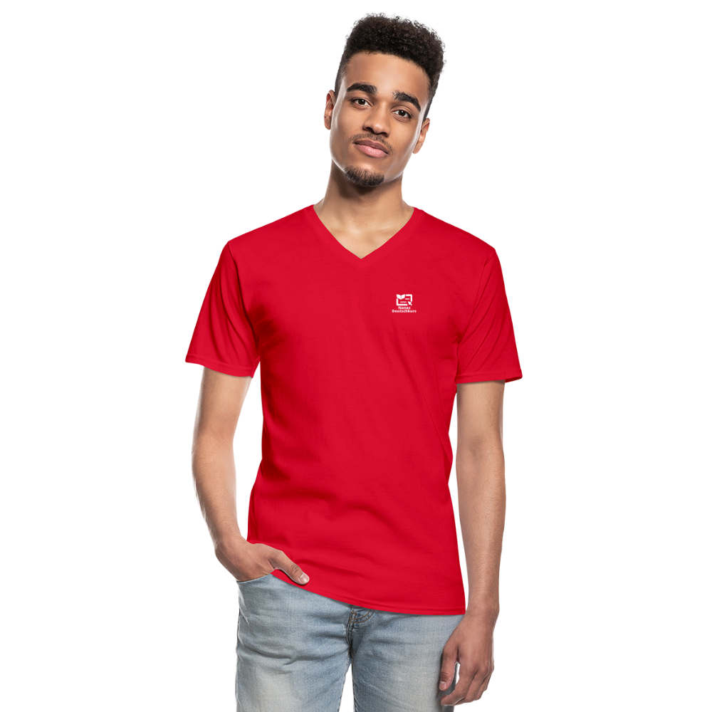 Klassisches Männer-T-Shirt mit V-Ausschnitt - Rot